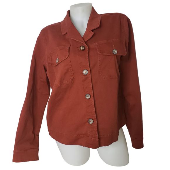 SANCTUARY Rust Trooper Button Up Shacket Shirt Jacket Womens Size Medium - Picture 1 of 6